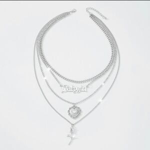 Babygirl Fashion Silver 4 PCs Necklace